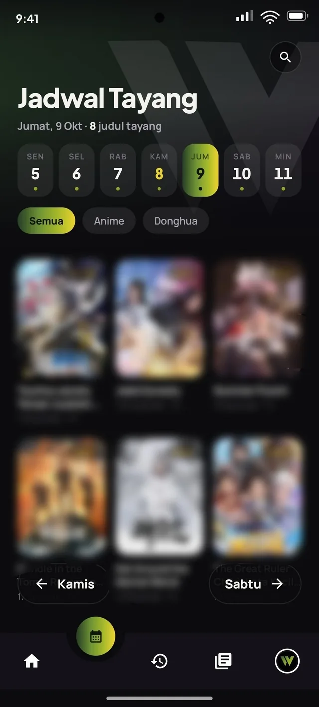 Layar Jadwal Tayang Wibutime